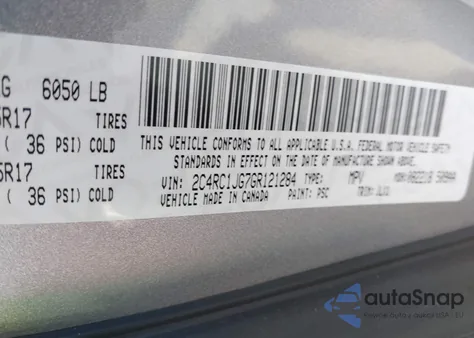 2016 Chrysler Town & Country Limited из США, поврежденный, VIN 2C4RC1JG7GR121284